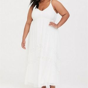 Beachy IVORY CHIFFON & LACE MAXI DRESS